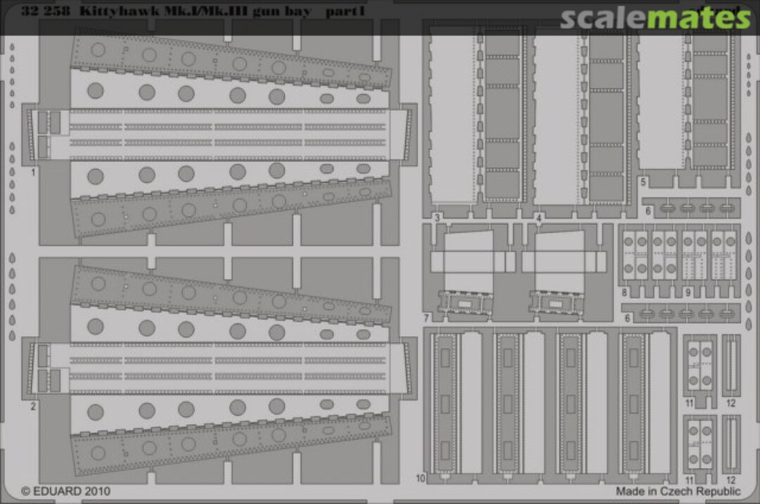 Boxart Kittyhawk Mk.I/Mk.III gun bay 32258 Eduard