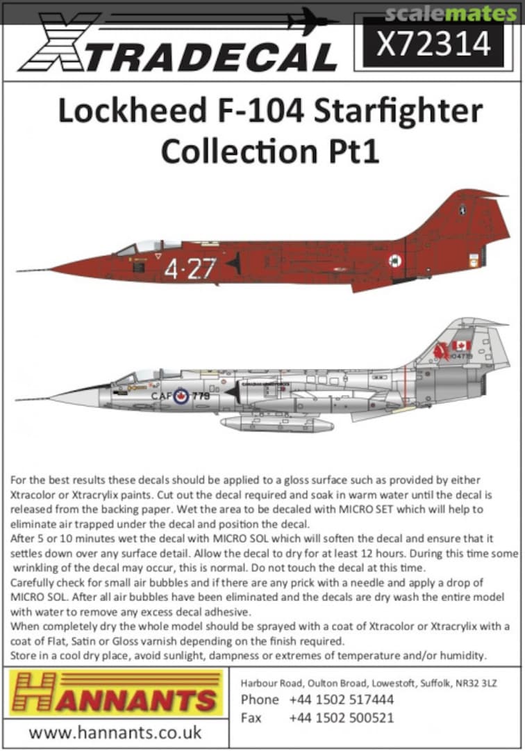 Boxart Lockheed F-104 Starfighter Collection X72314 Xtradecal