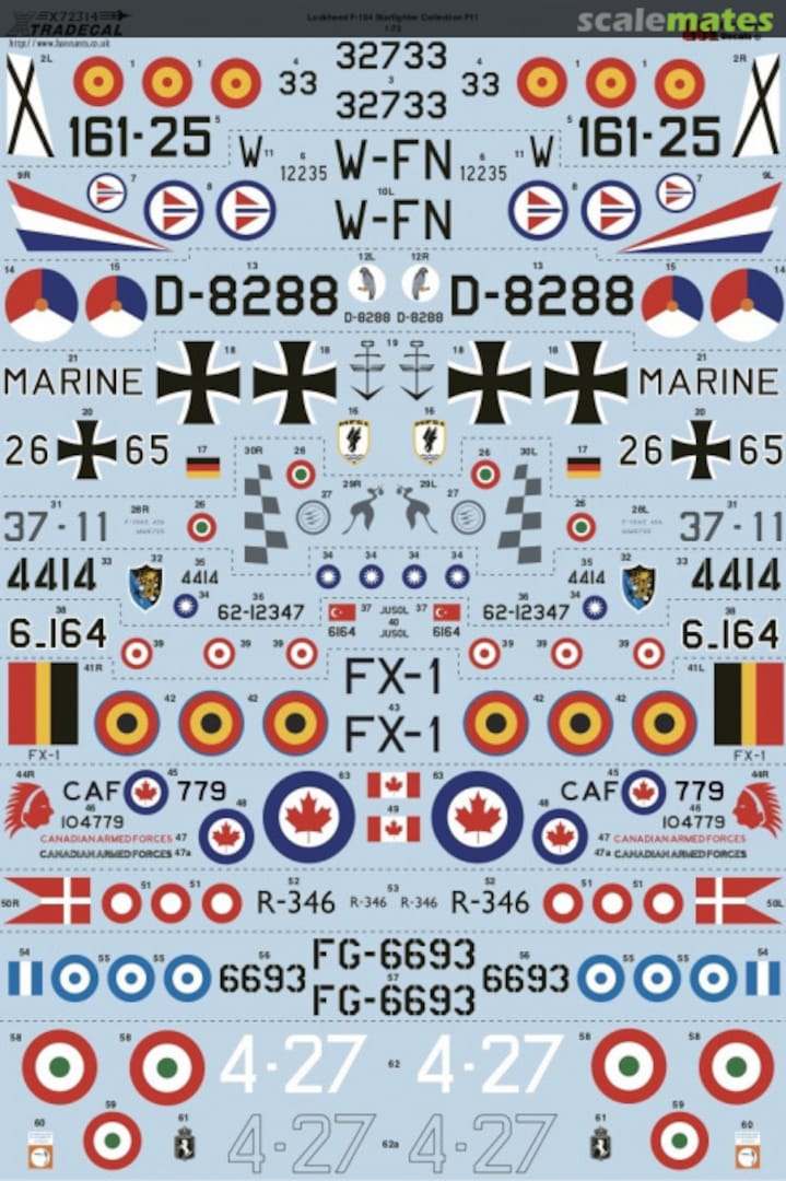 Contents Lockheed F-104 Starfighter Collection X72314 Xtradecal