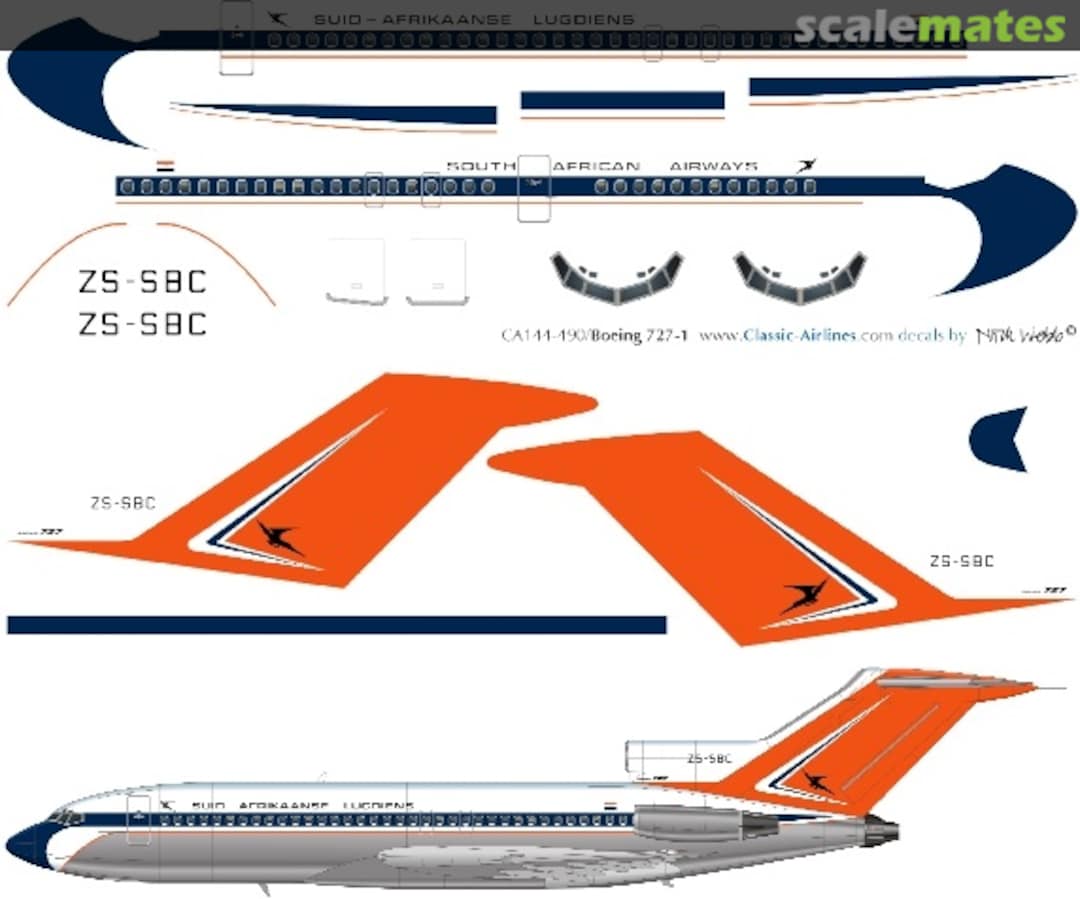 Boxart South African B727-100 CA144-490 Classic Airlines