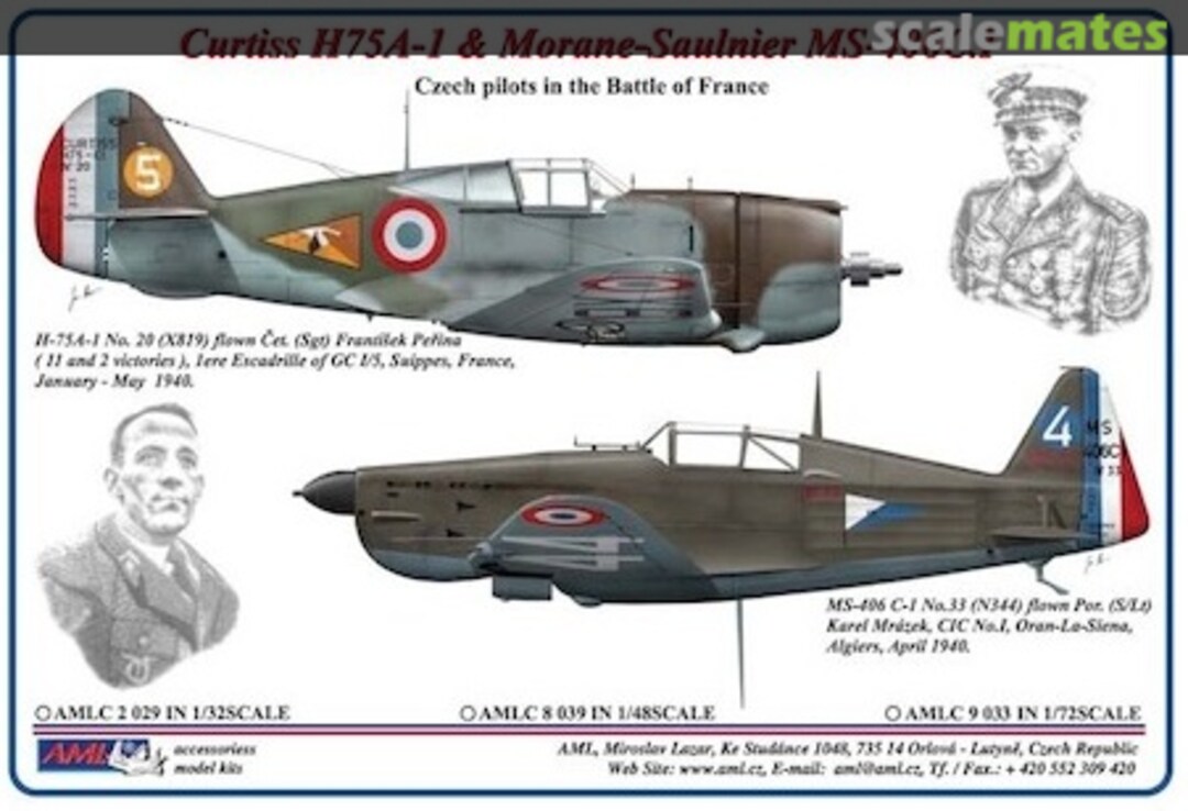 Boxart Curtiss H75A-1 & Morane-Saulnier MS-406C.1 AMLC8039 AML