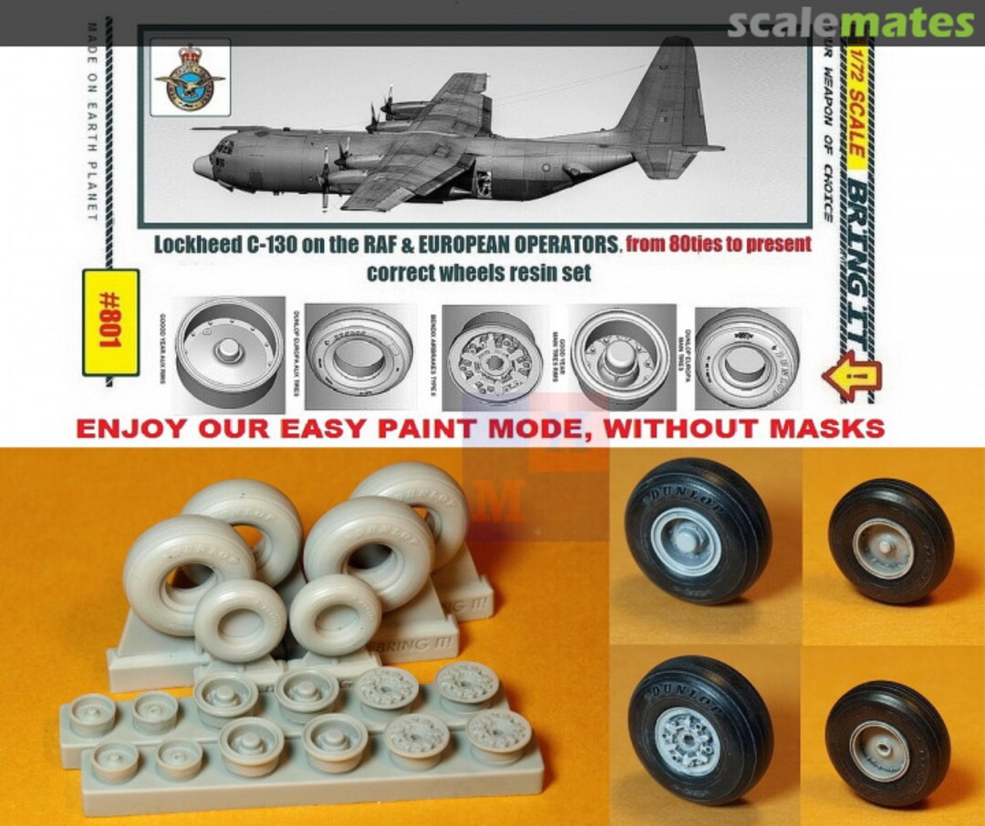 Boxart Lockheed C-130 wheels resin set 801 MLH/Bring It!