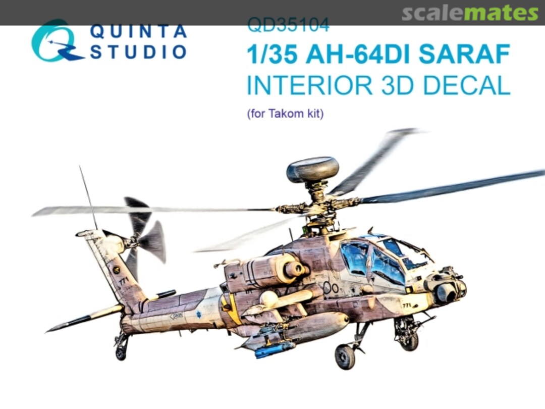 Boxart AH-64DI Saraf interior 3D decals QD35104 Quinta Studio