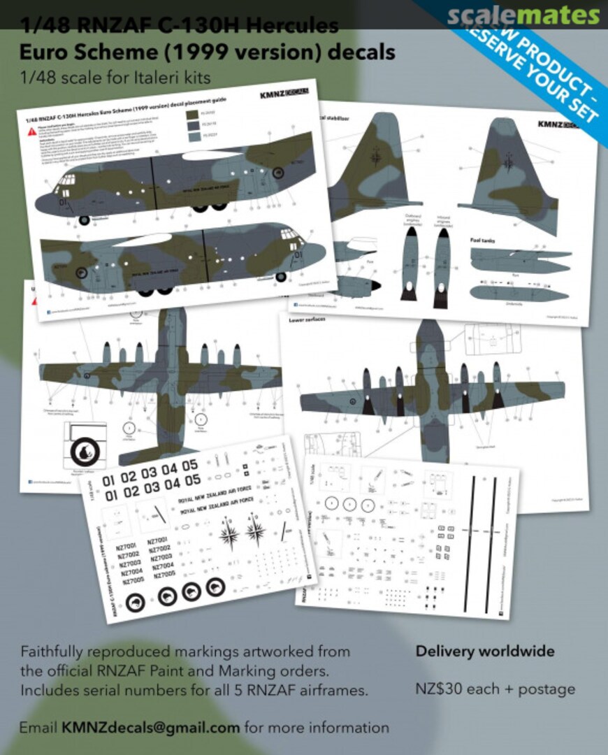 Boxart RNZAF C-130H Hercules Euro Scheme (1999 Version)  KMNZ Decals 