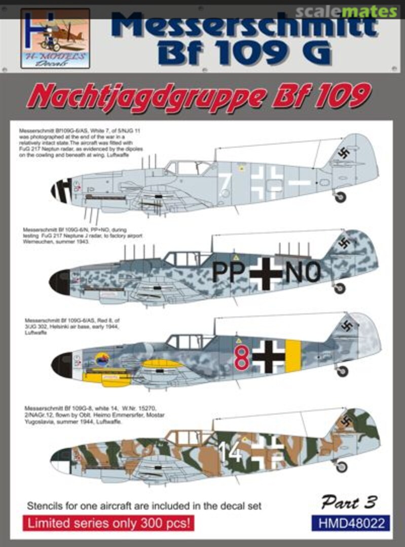 Boxart Messerschmitt Bf 109 G HMD48022 H-Models Decals