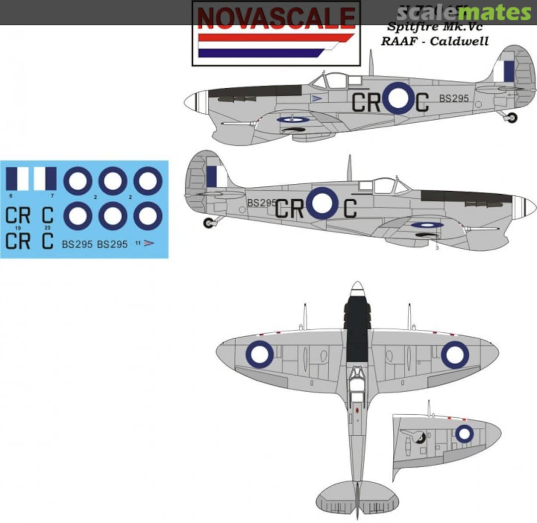 Boxart Spitfire Mk.Vc - RAAF Caldwell N-72045b Novascale