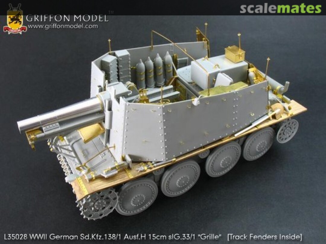 Boxart WWII German Sdkfz 138/1 Ausf H 15cm SIG33/1 Grille Detail Set for DML L35028 Griffon Model