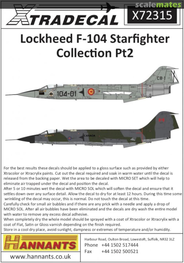 Boxart Lockheed F-104 Starfighter Collection X72315 Xtradecal