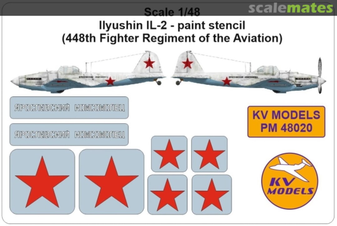 Boxart Il-2 paint stencil PM48020 KV Models