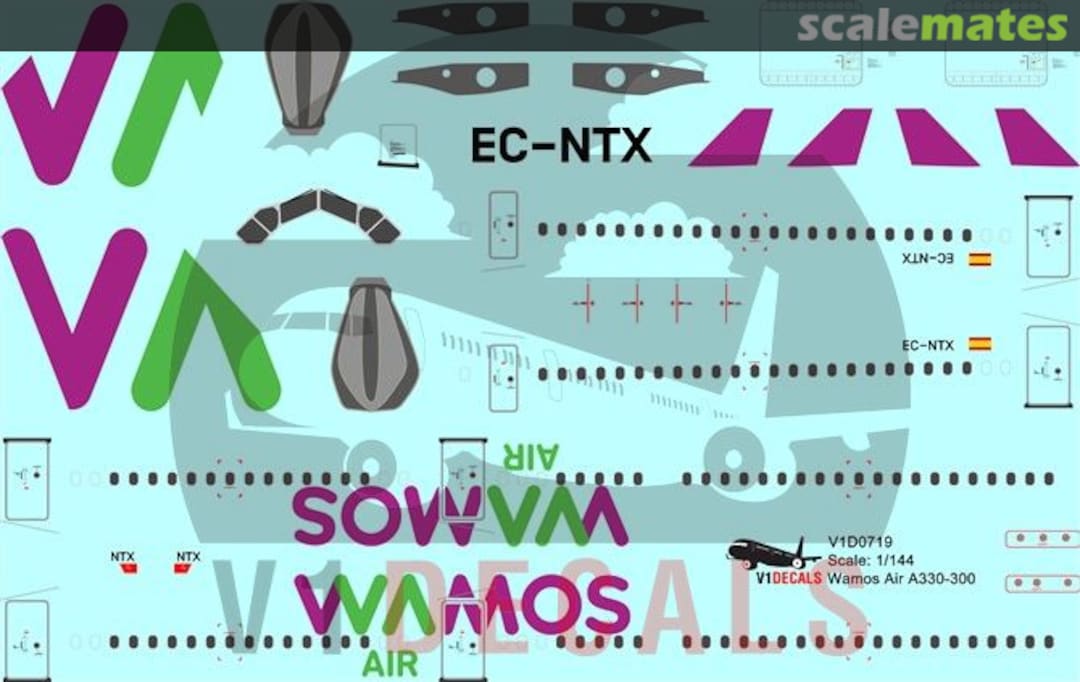 Boxart Wamos Air Airbus A330-300 V1D0719-144 V1 Decals