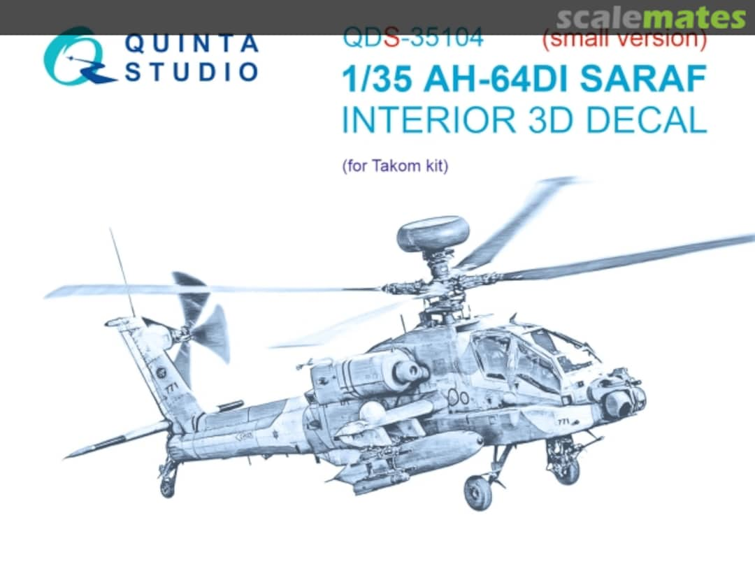 Boxart AH-64DI Saraf interior 3D decals QDS-35104 Quinta Studio