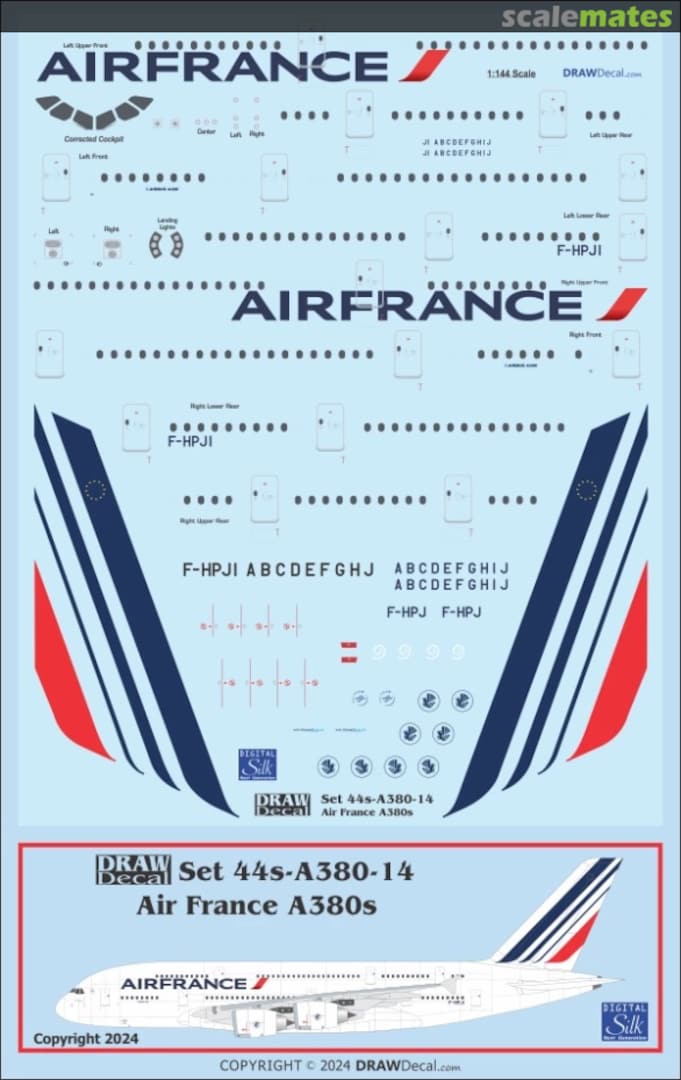 Boxart Air France A380s 44-A380-14 Draw Decal