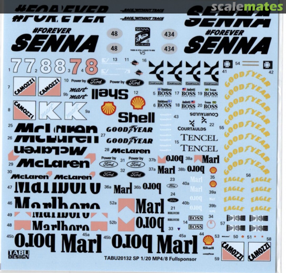 Boxart McLaren MP4/8 1993 & 2024 Imola Event Run Forever SENNA S. Vettel TABU-20132SP Tabu Design