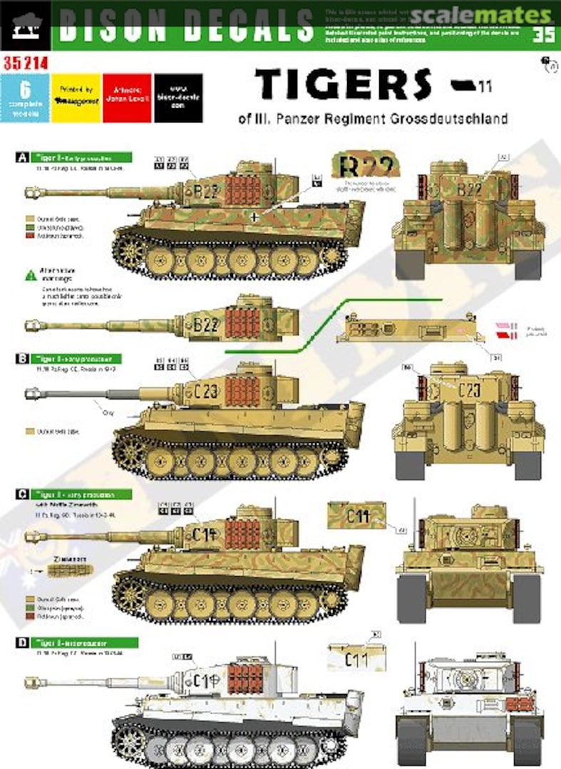 Boxart Tigers of III. Pz.Abt. Grossdeutschland 35214 Bison Decals