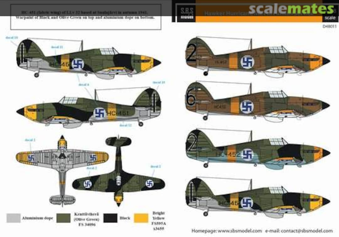 Boxart Hawker Hurricane Mk I in Finnish service D48011 SBS Model