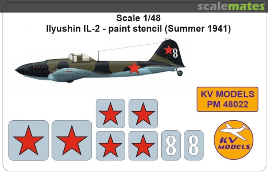 Boxart Il-2 paint stencil PM48022 KV Models