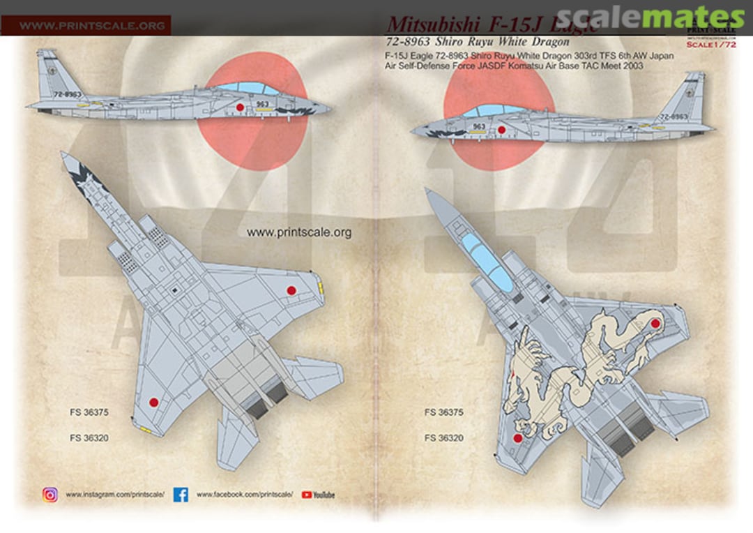 Boxart Mitsubishi F-15J Eagle 72-466 Print Scale