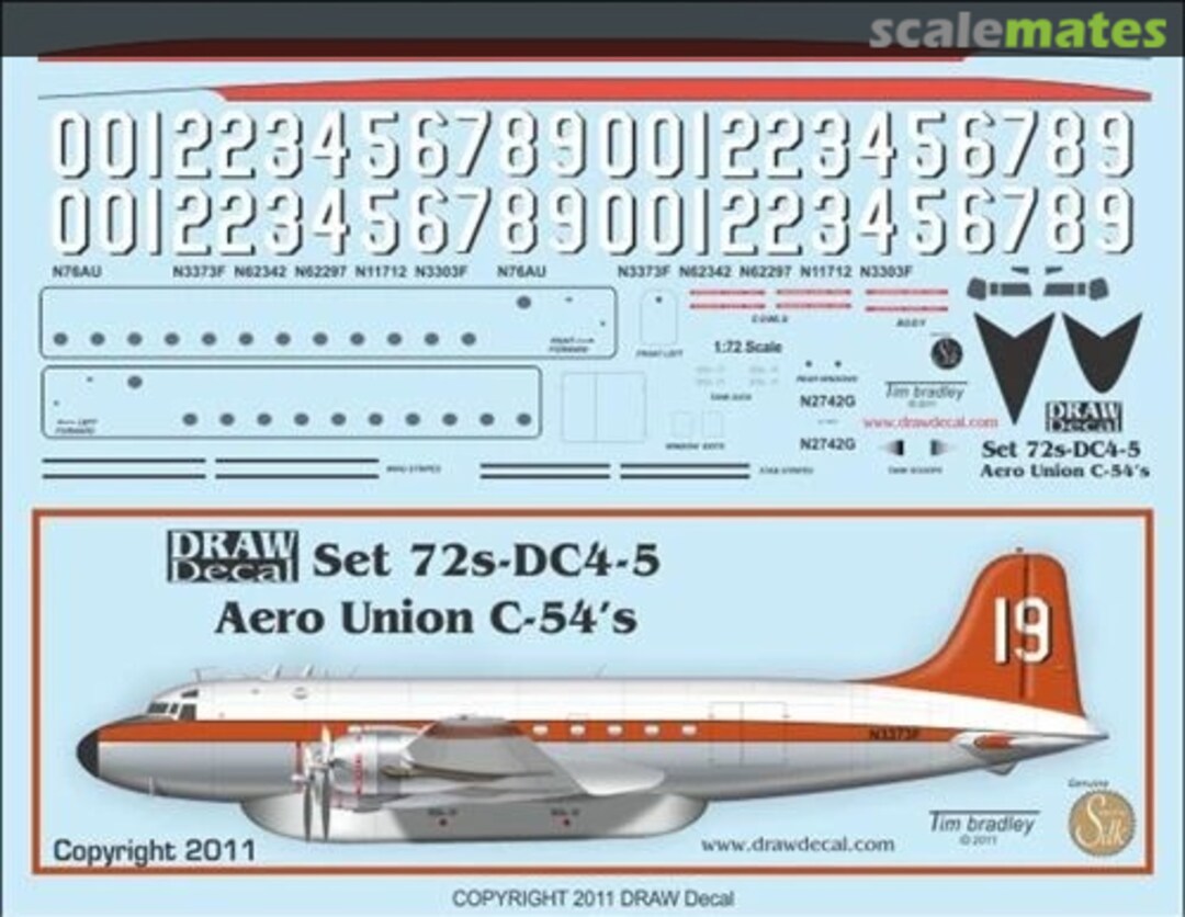 Boxart Aero Union C-54s 72-DC4-5 Draw Decal