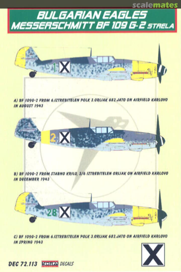 Boxart Messerschmitt Bf 109 G-2 DEC72113 Kora Models