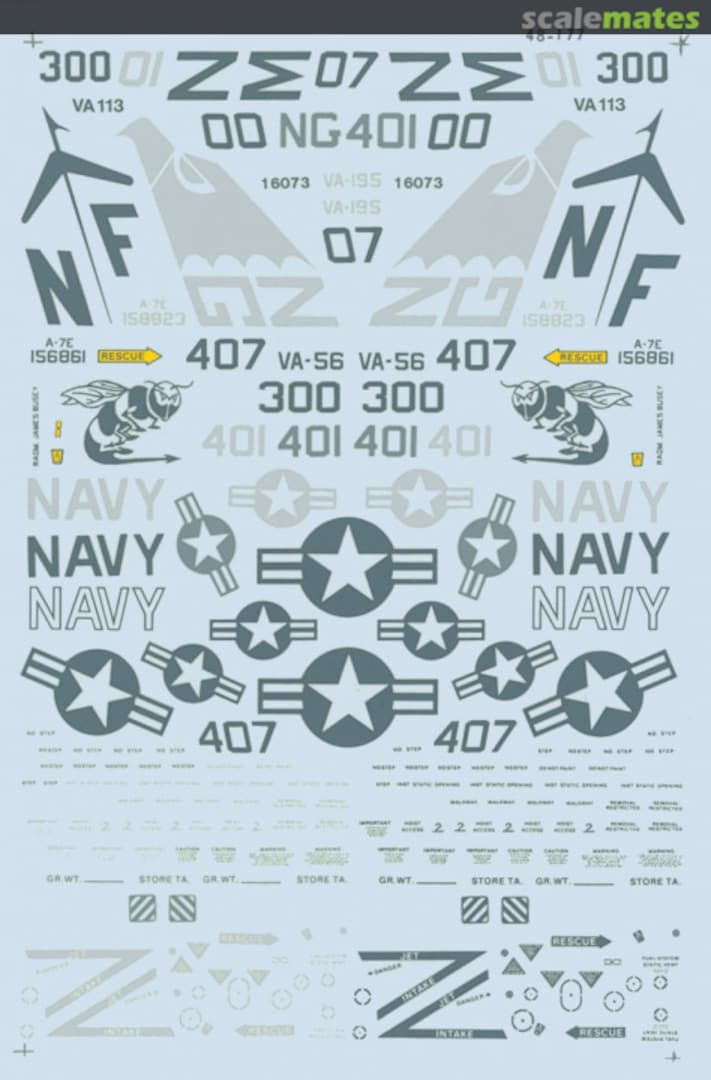 Boxart A-7E Low Visibility Markings 48-0177 Microscale