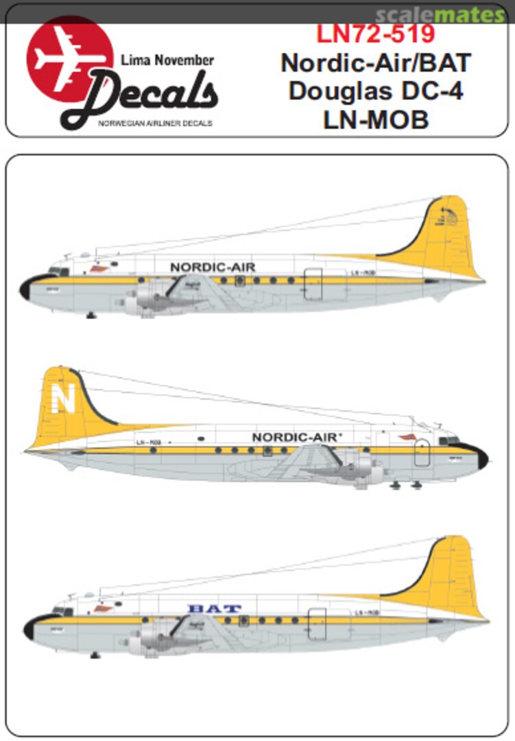 Boxart DC-4 LN72-519 Lima November Decals