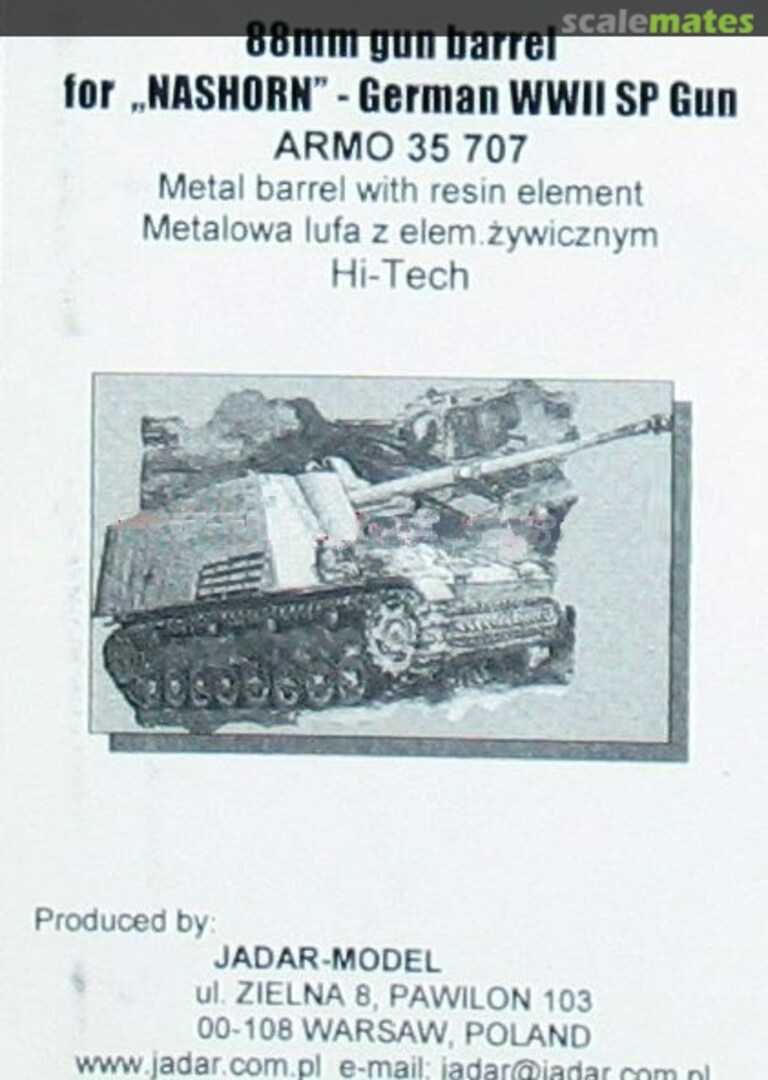 Boxart 88mm gun barrel for Nashorn 35707 Armo