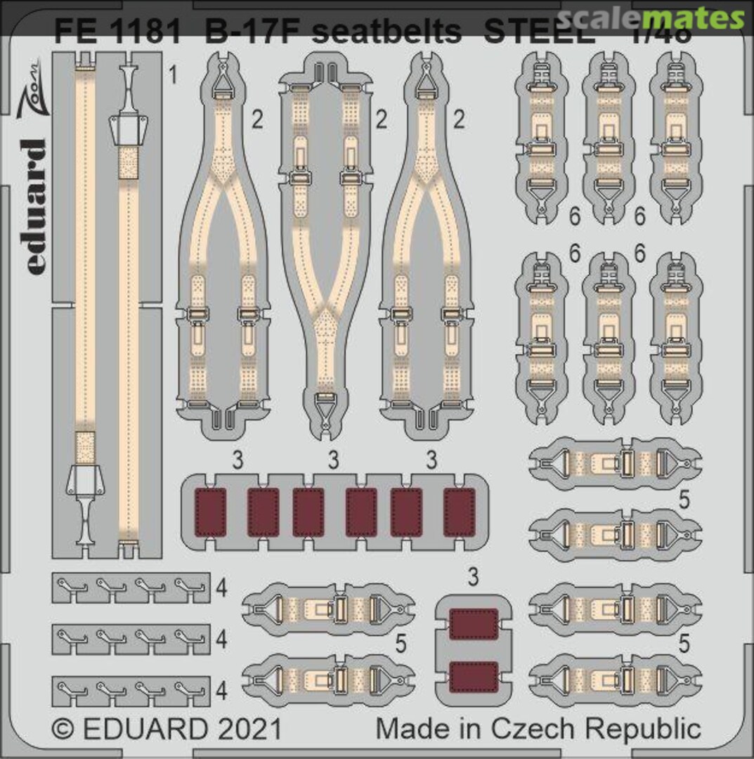 Boxart B-17F seatbelts STEEL FE1181 Eduard