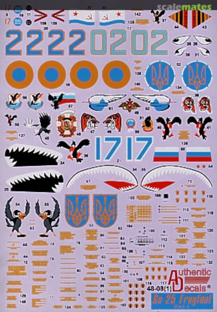 Boxart Su-25 Frogfoot 48-08 Authentic Decals