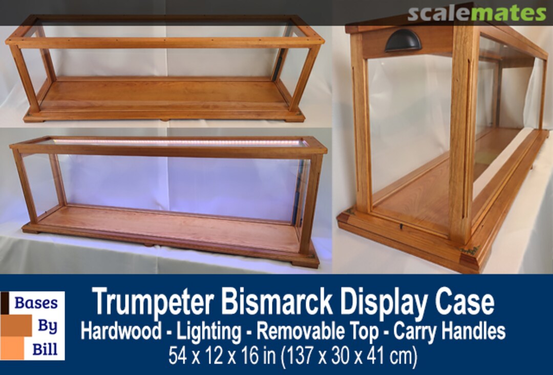 Boxart Display Case for 1/200 Trumpeter Bismarck CTBDC54-2022 Bases by Bill