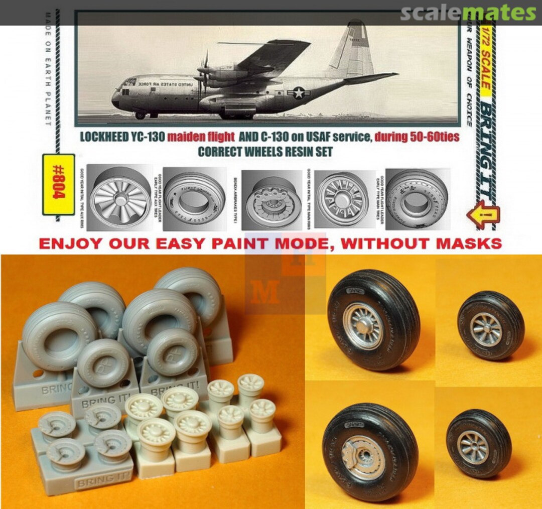 Boxart Lockheed C-130 wheels resin set #804 MLH/Bring It!