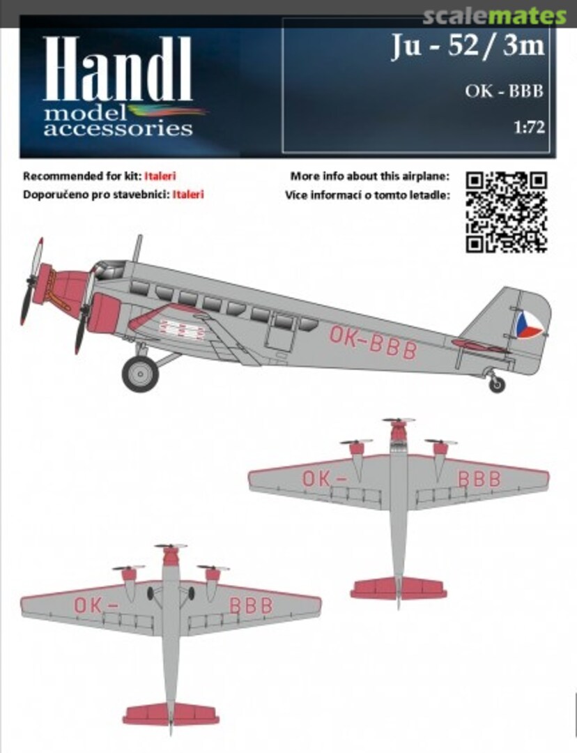 Boxart Ju-52 / 3m OK-BBB 065072 Handl