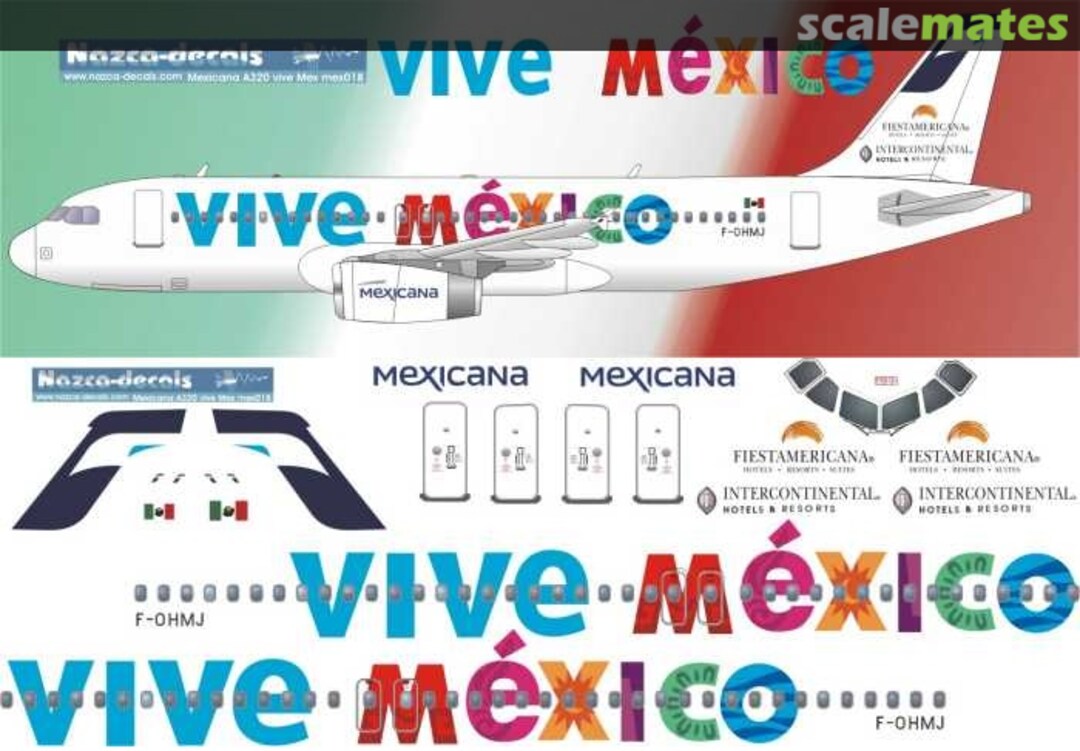 Boxart Airbus A320-231 MEX018 Nazca decals