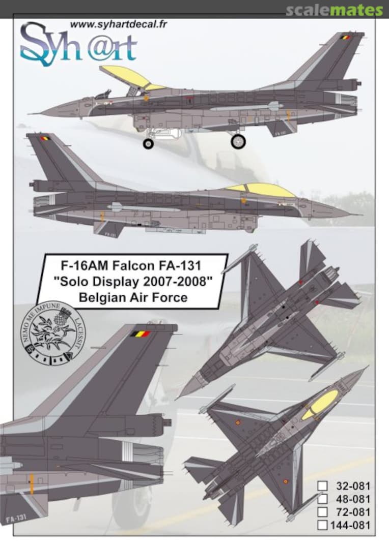 Boxart Belgian Air Force F-16AM FA-131 72-081 Syhart