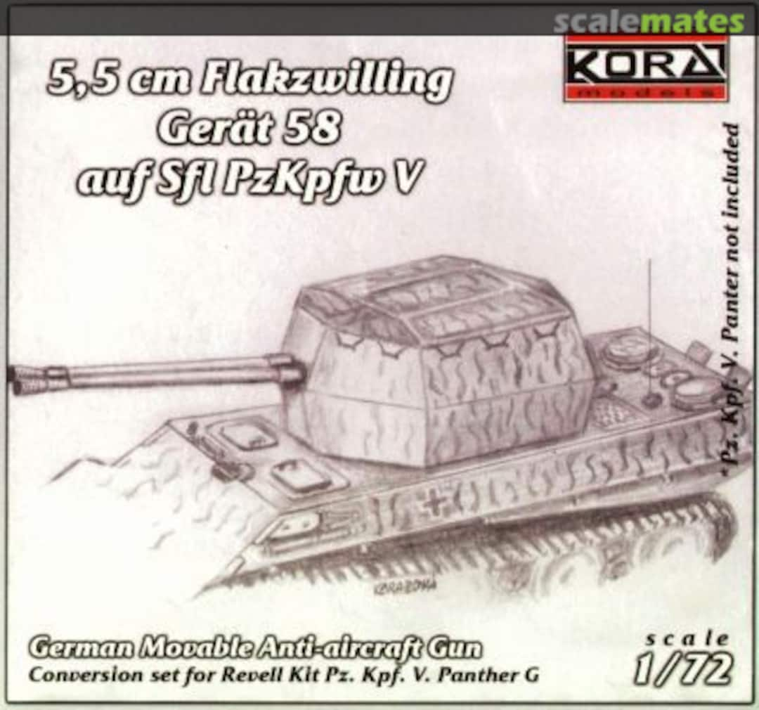 Boxart 5,5 cm Flakzwilling Gerät 58 ausf Sfl Pzkpfw V. AC7209 Kora Models