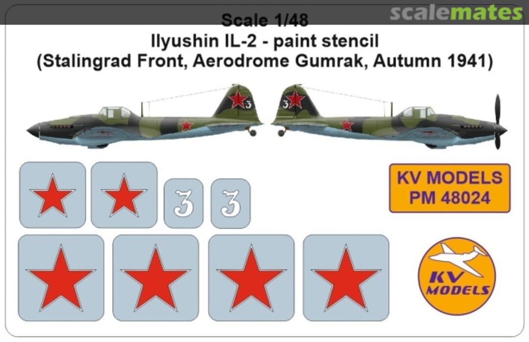 Boxart Il-2 paint stencil PM48024 KV Models