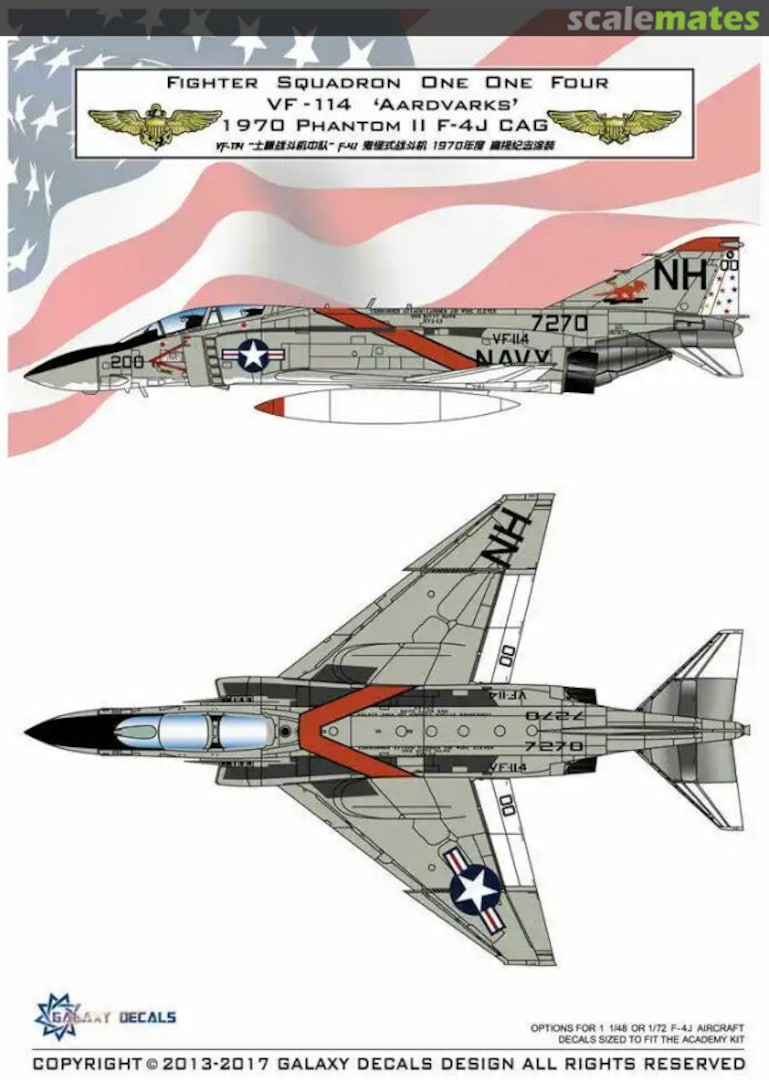 Boxart McDonnell Douglas F-4J Phantom II VF-114 Aardvarks G72011 Galaxy Model