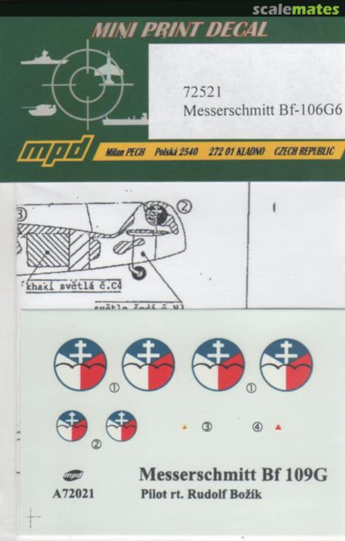 Boxart Messerschmitt Bf 109 G-6, WNr. 161742 72521 Mini Print Decal