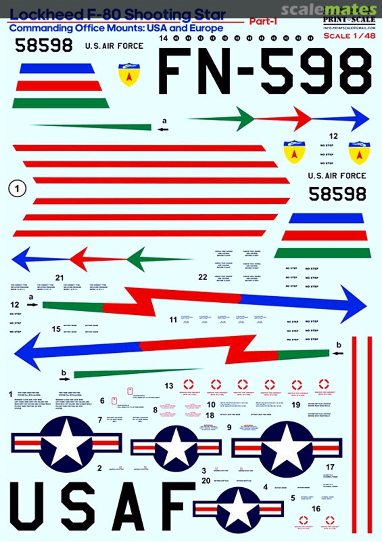 Boxart Lockheed F-80 Shooting Star Part 1 48-231 Print Scale