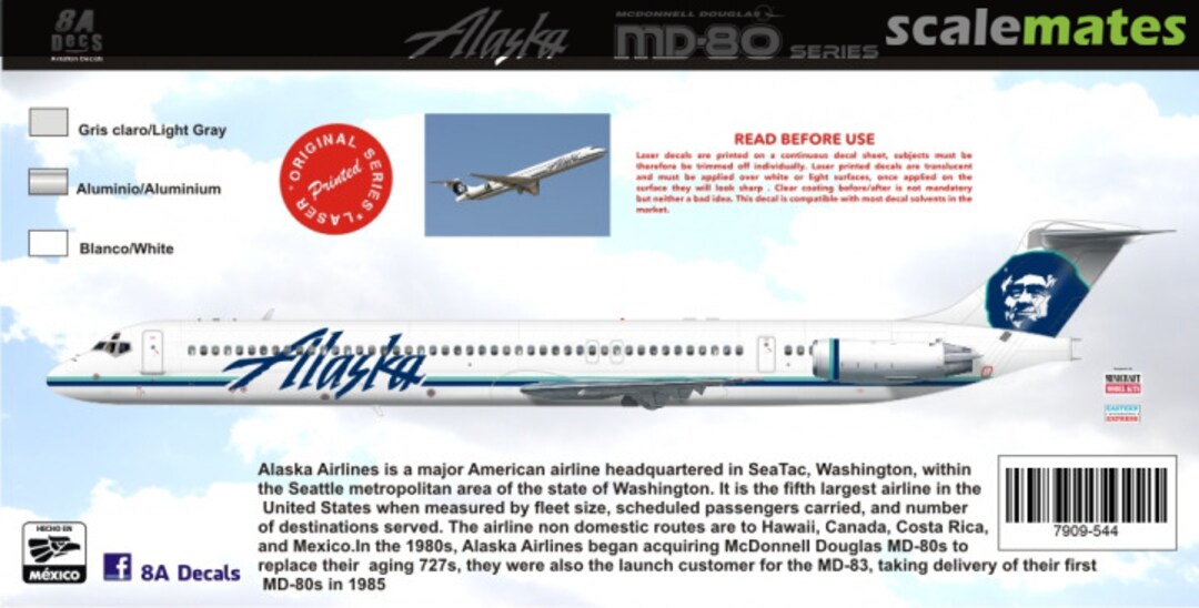 Boxart MD-80 Series Alaska Airlines 7909-544-144 8aDecs