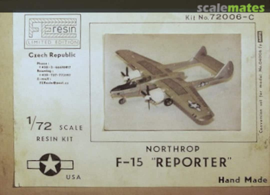 Boxart Northrop F-15 "Reporter" 72006-C FE Resin Models