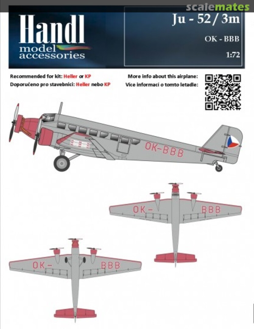 Boxart Ju-52 / 3m OK-BBB 058072 Handl