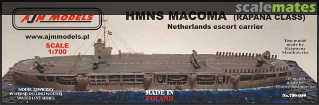 Boxart HMNS Macoma (Rapana Class) - Netherlands Escort Carrier 700-049 AJM Models