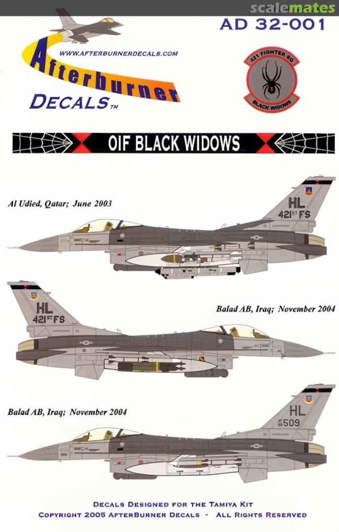 Boxart OIF Black Widows AD 32-001 Afterburner Decals