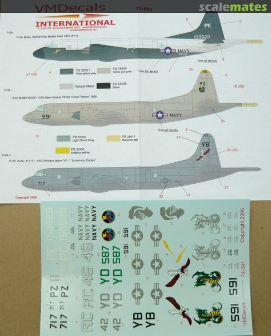 Boxart US Navy P-3A / P-3C Orions 72-001 VMDecals