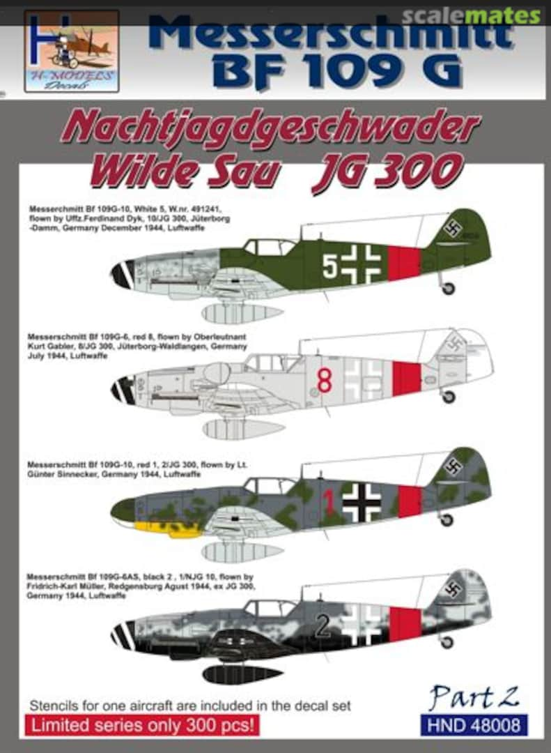 Boxart Messerschmitt Bf 109 G HMD48008 H-Models Decals