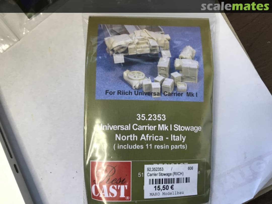 Boxart Stowage Carrier Mk I Conversion Set for Riich Carrier Mk I 35.2353 Resicast