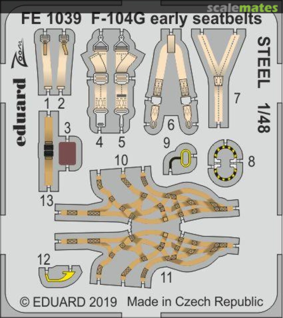 Boxart F-104G early seatbelts STEEL FE1039 Eduard