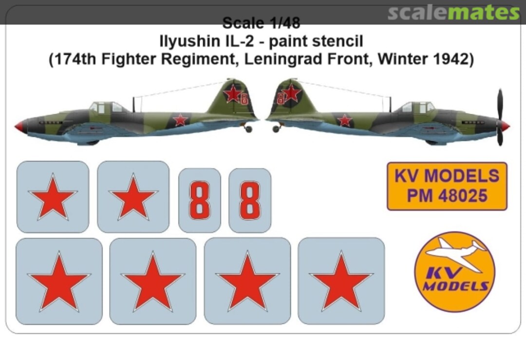 Boxart Il-2 paint stencil PM48025 KV Models