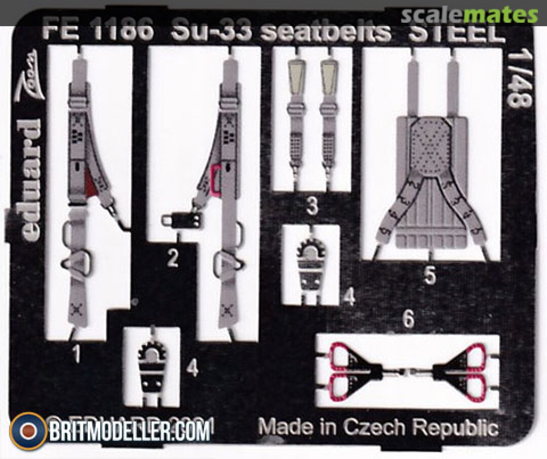 Boxart Su-33 seatbelts STEEL FE1186 Eduard