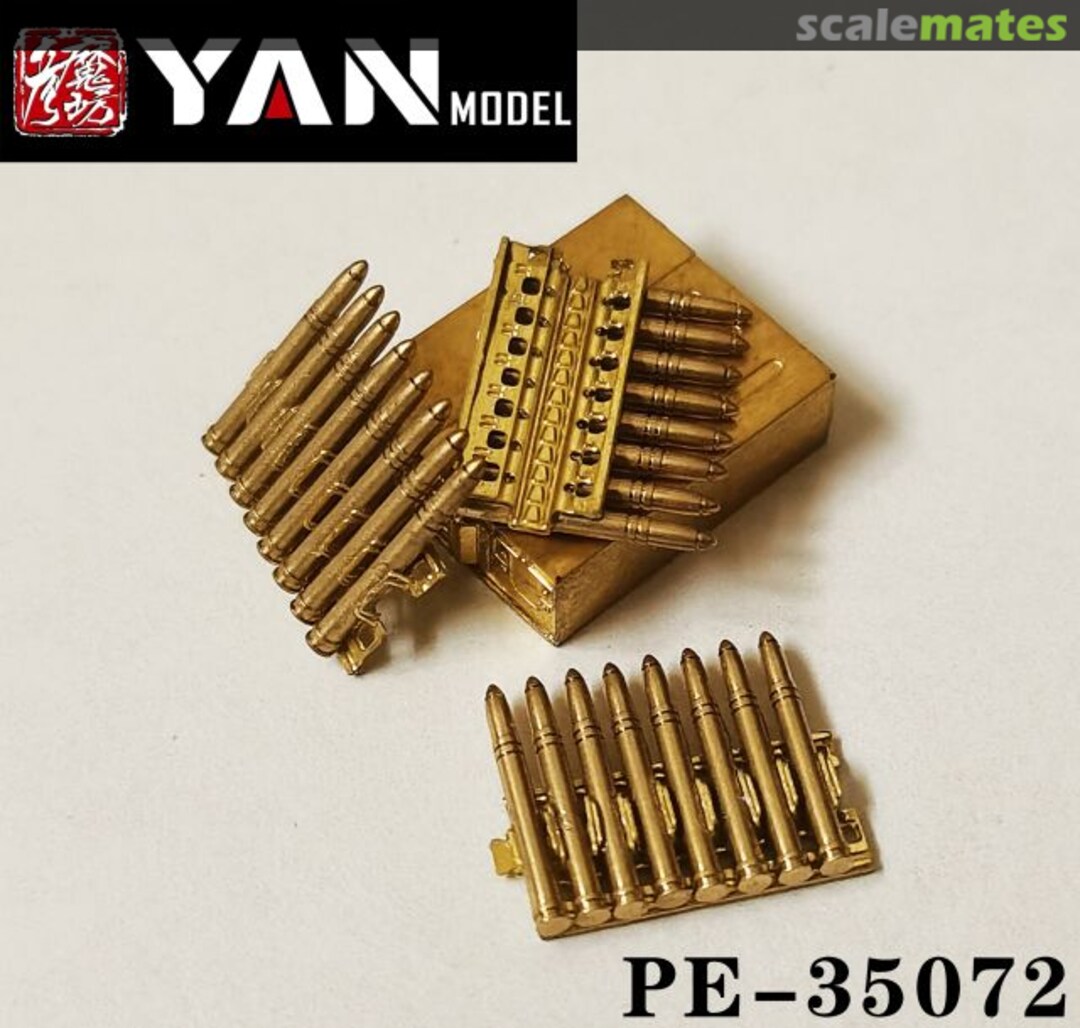 Boxart 37mm Flak43 AA gun Metal Shells (20 Pcs.) & 8-Round Ammo Clip (8 Pcs.) PE-35072 Yan Model